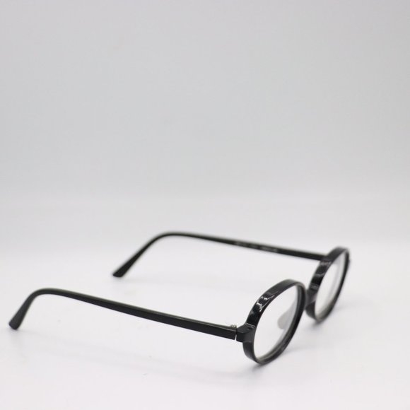 Black Round Thick Rim 70s Style Glasses Deadstock Made in Japan 49 19 145 - Picture 3 of 4